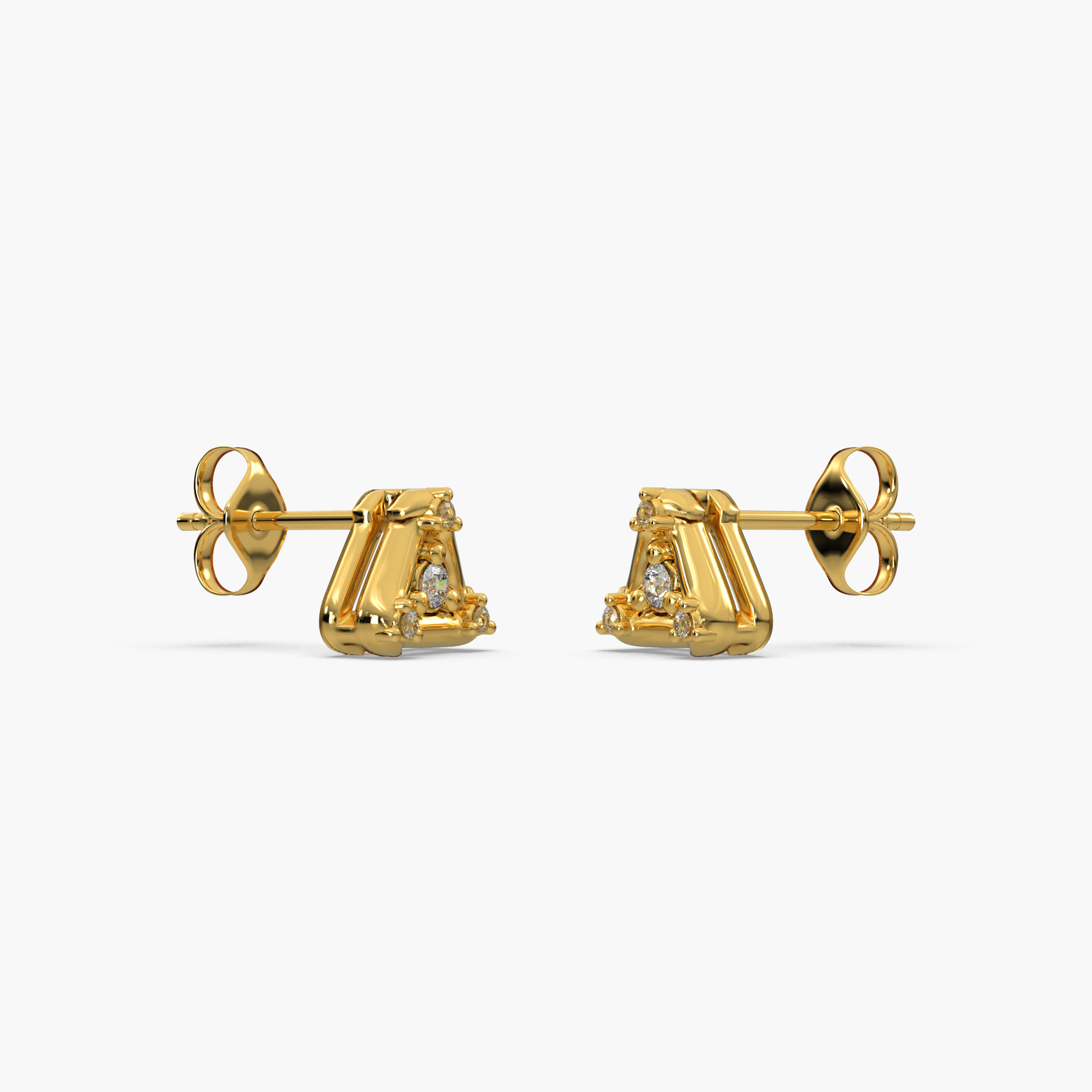 14 Kt Yellow Gold Diamond Earring