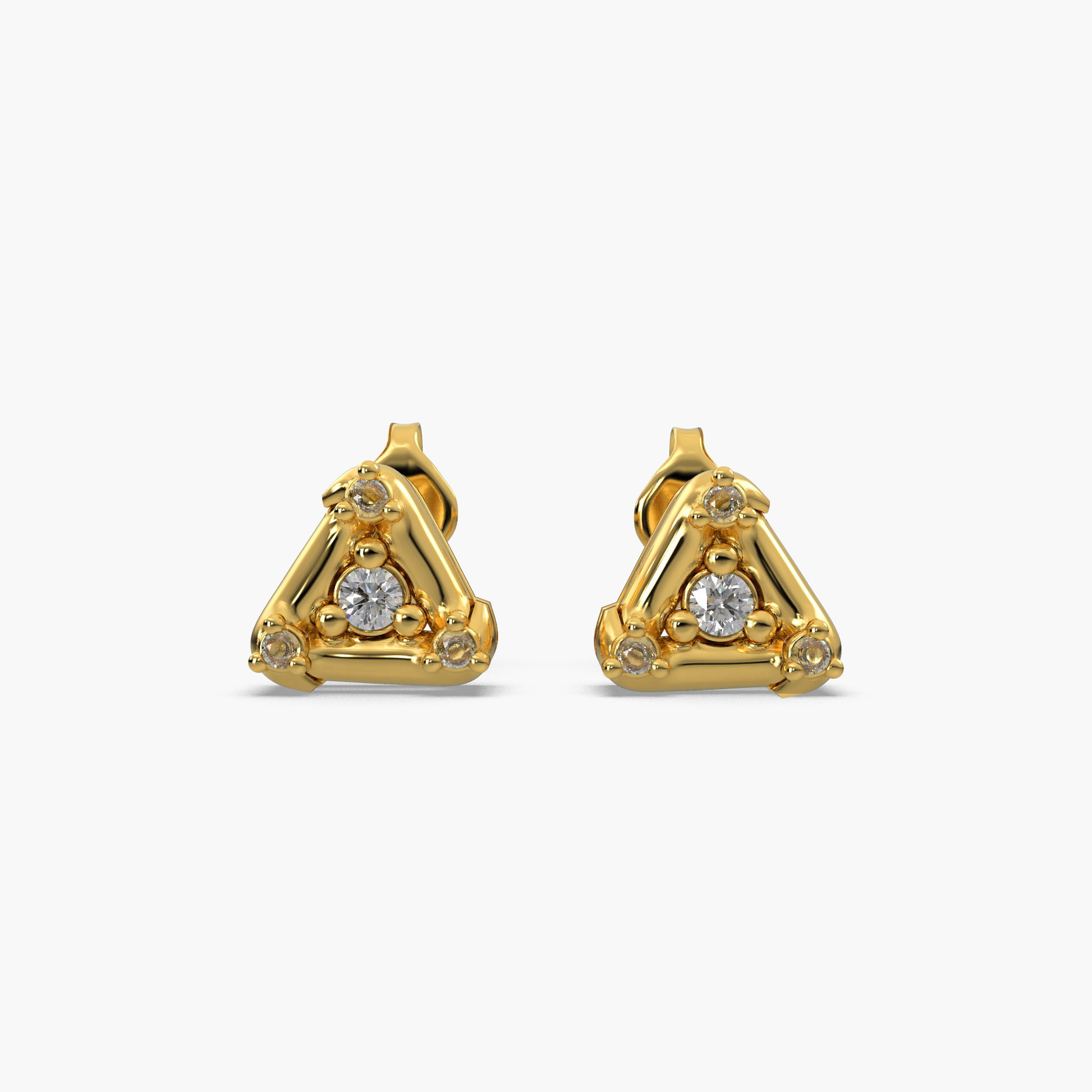 14 Kt Yellow Gold Diamond Earring