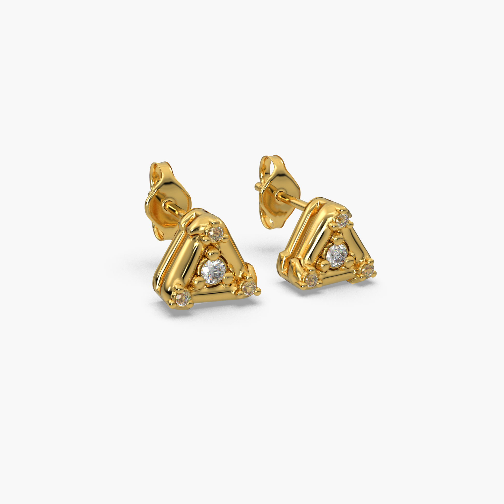 14 Kt Yellow Gold Diamond Earring