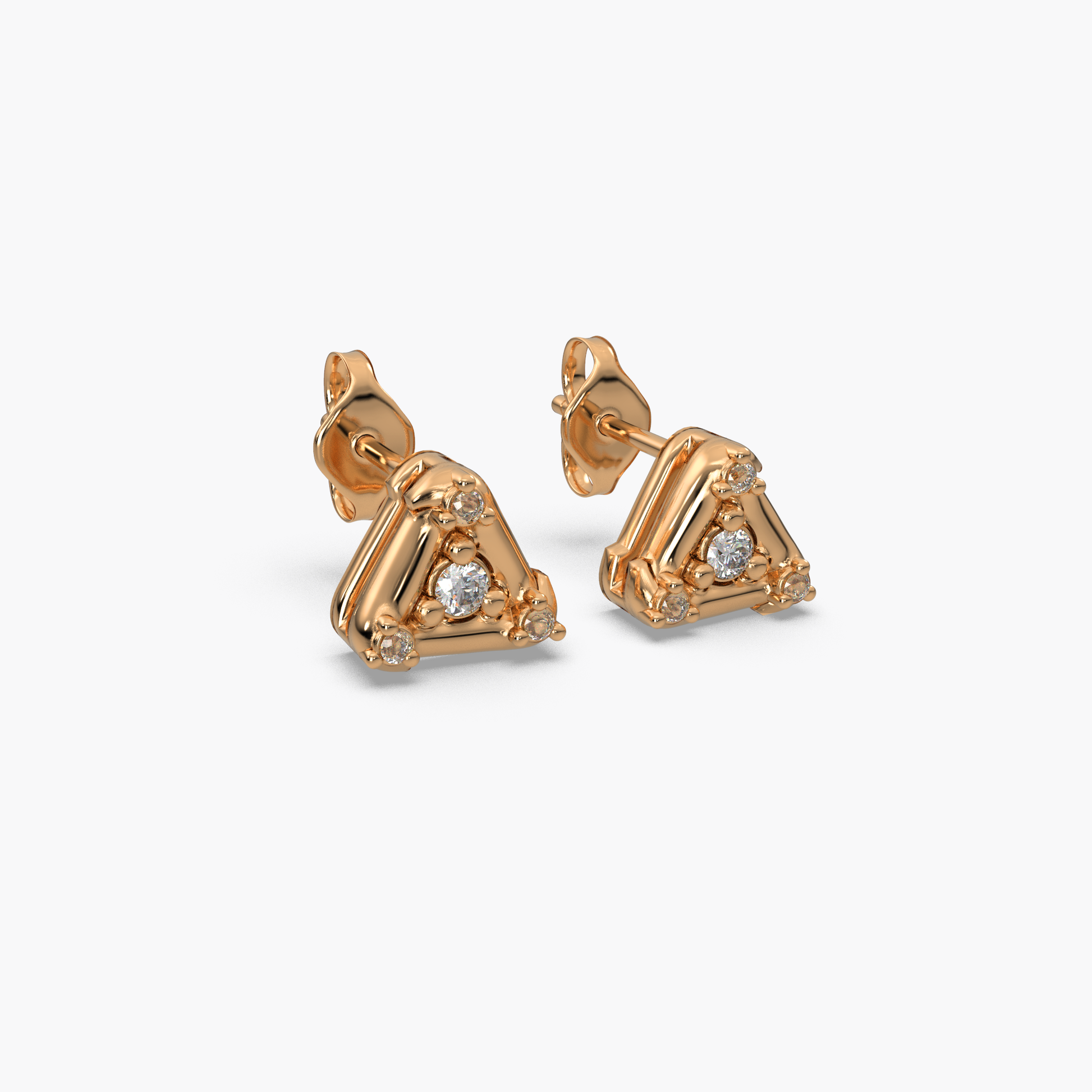 14 Kt Yellow Gold Diamond Earring