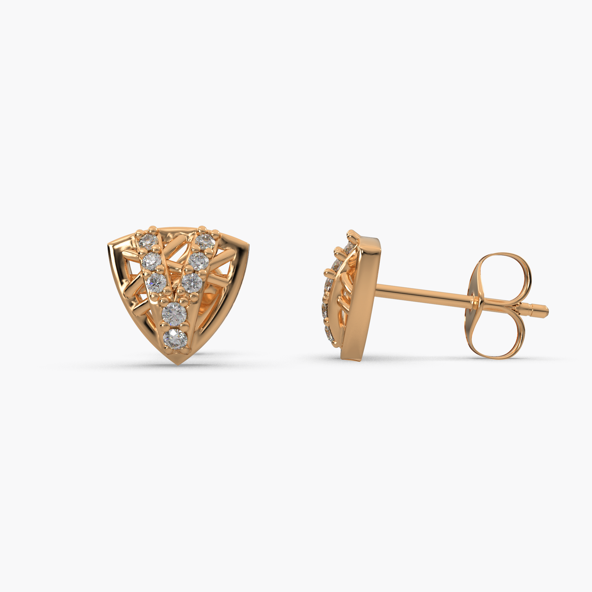 14 Kt Yellow Gold Diamond Earring