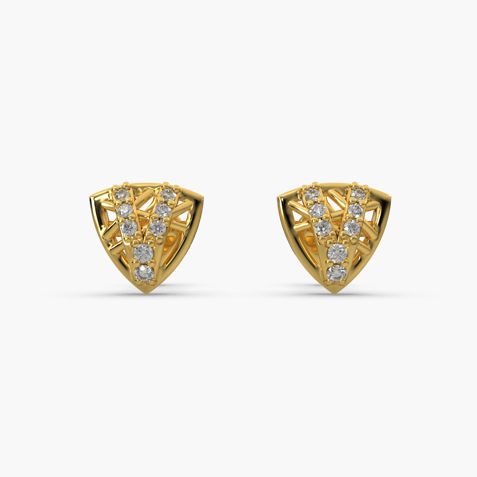 14 Kt Yellow Gold Diamond Earring