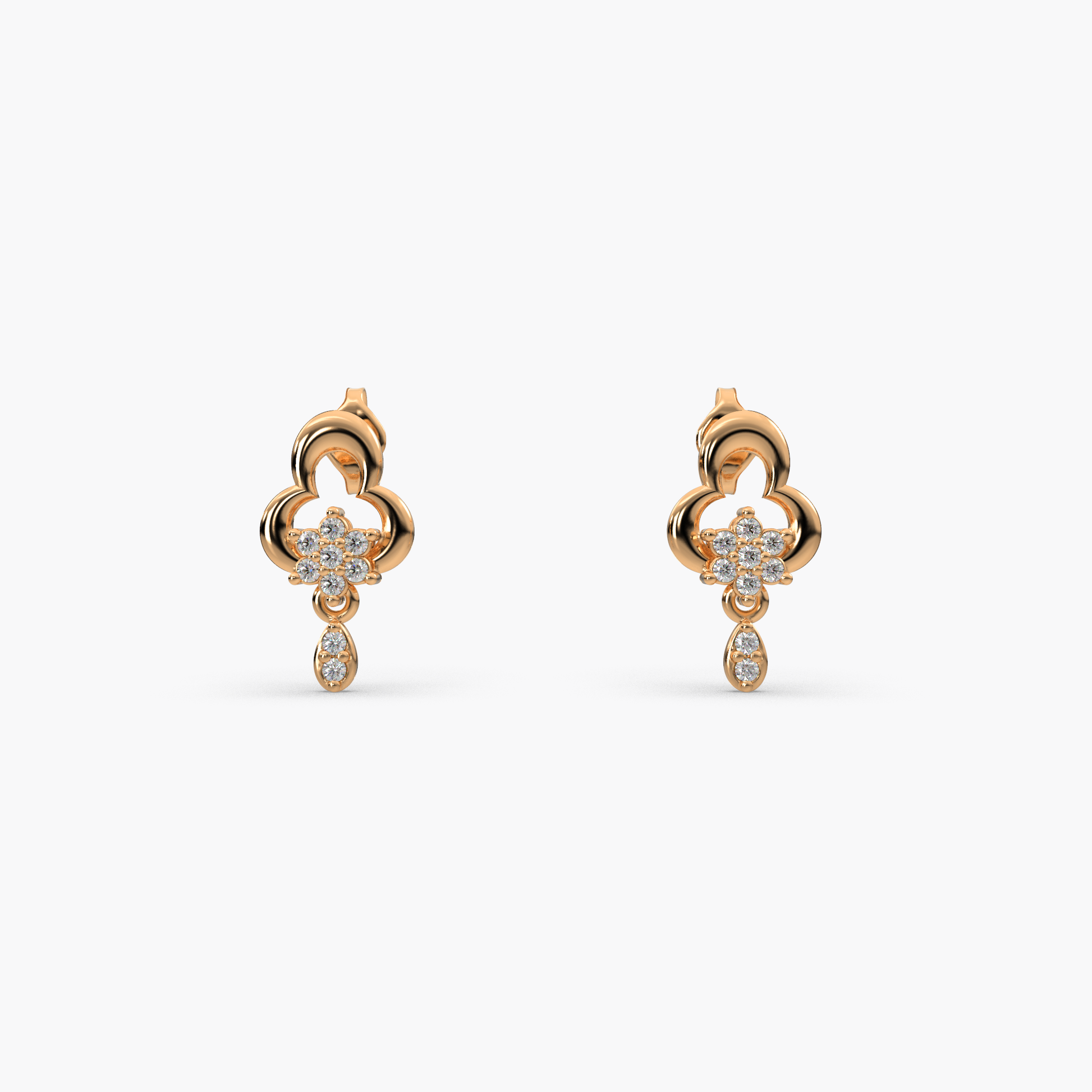 14 Kt Yellow Gold Diamond Earring