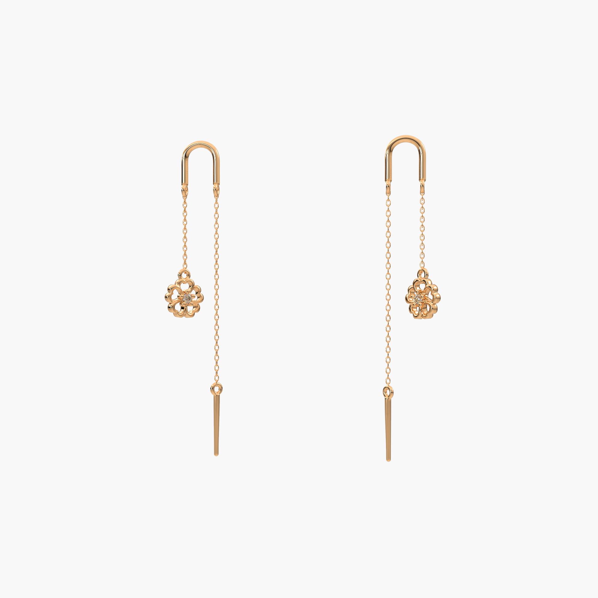 14 Kt Yellow Gold Diamond Earring