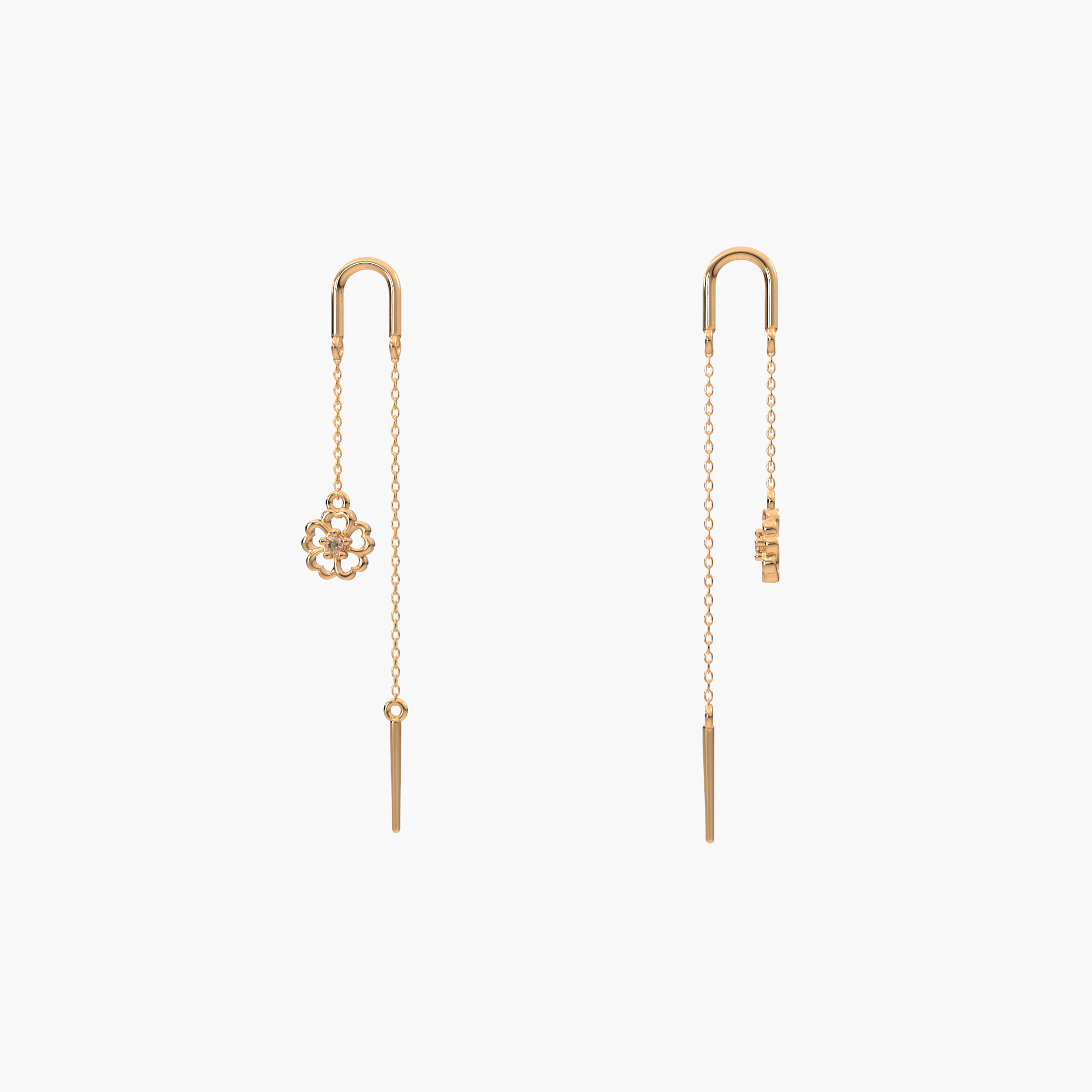 14 Kt Yellow Gold Diamond Earring