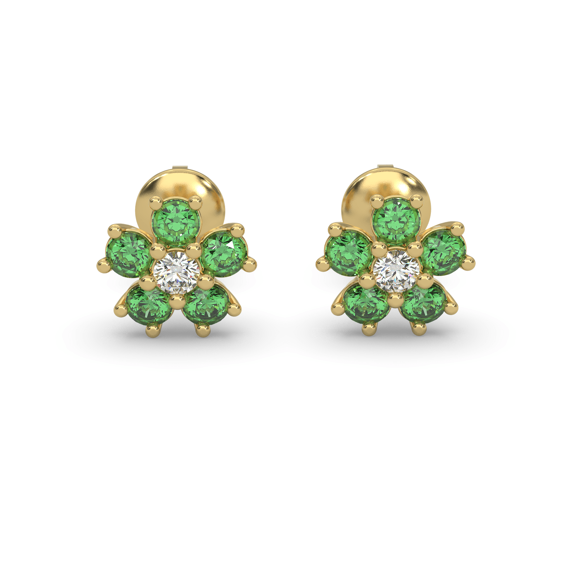 14 Kt Yellow Gold Diamond Earring