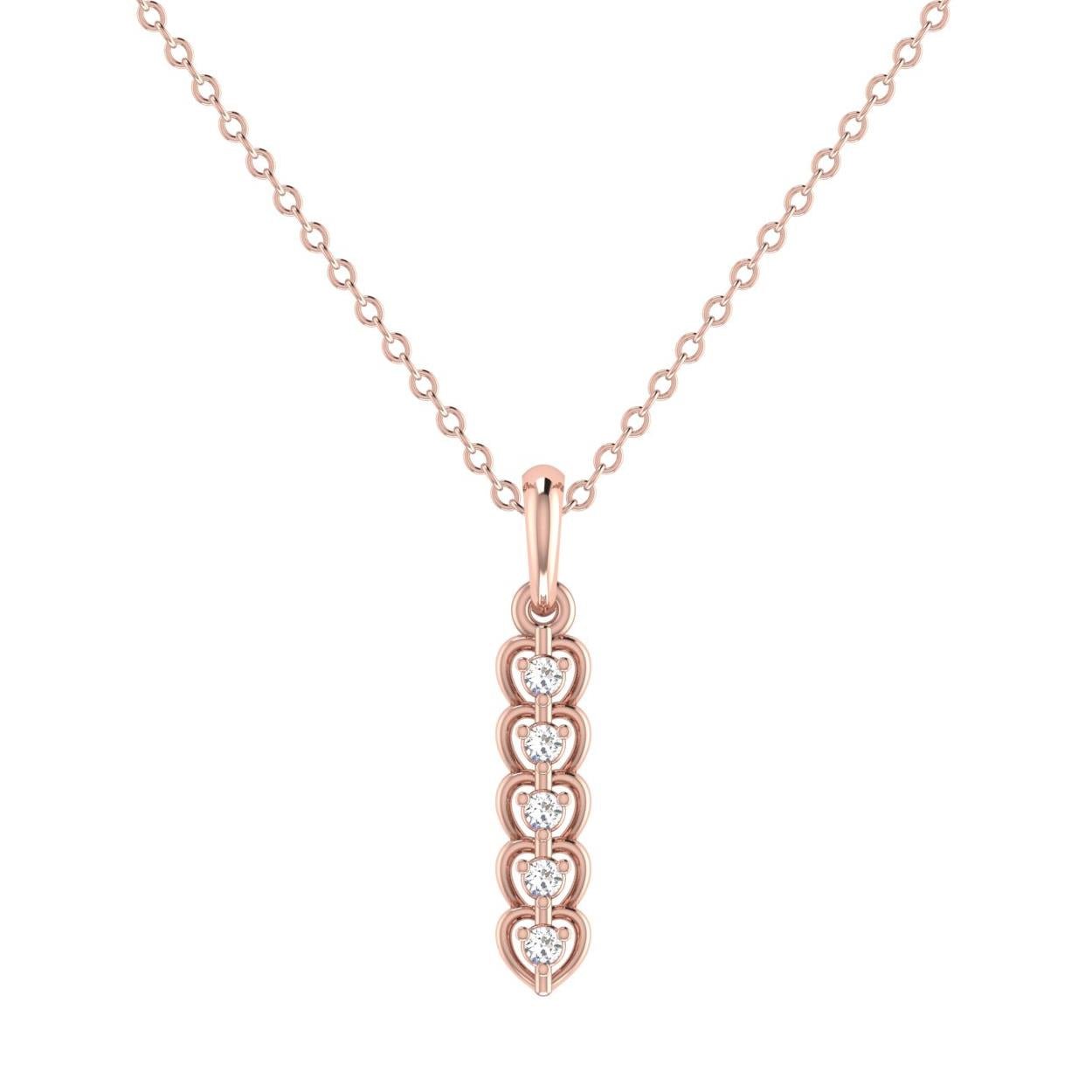 Chain Of Hearts Diamond Pendant