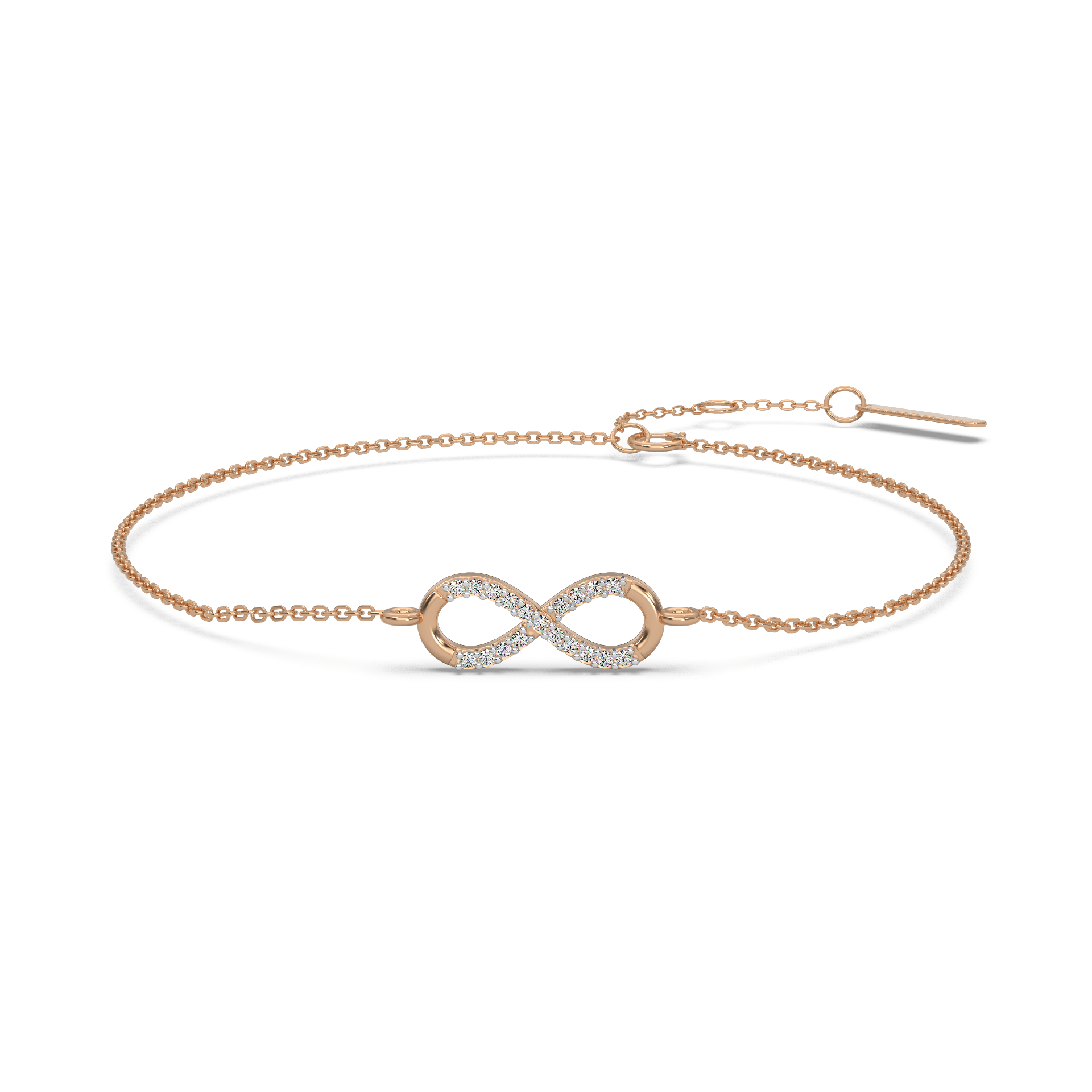 14 Kt Rose Gold Diamond Bracelets