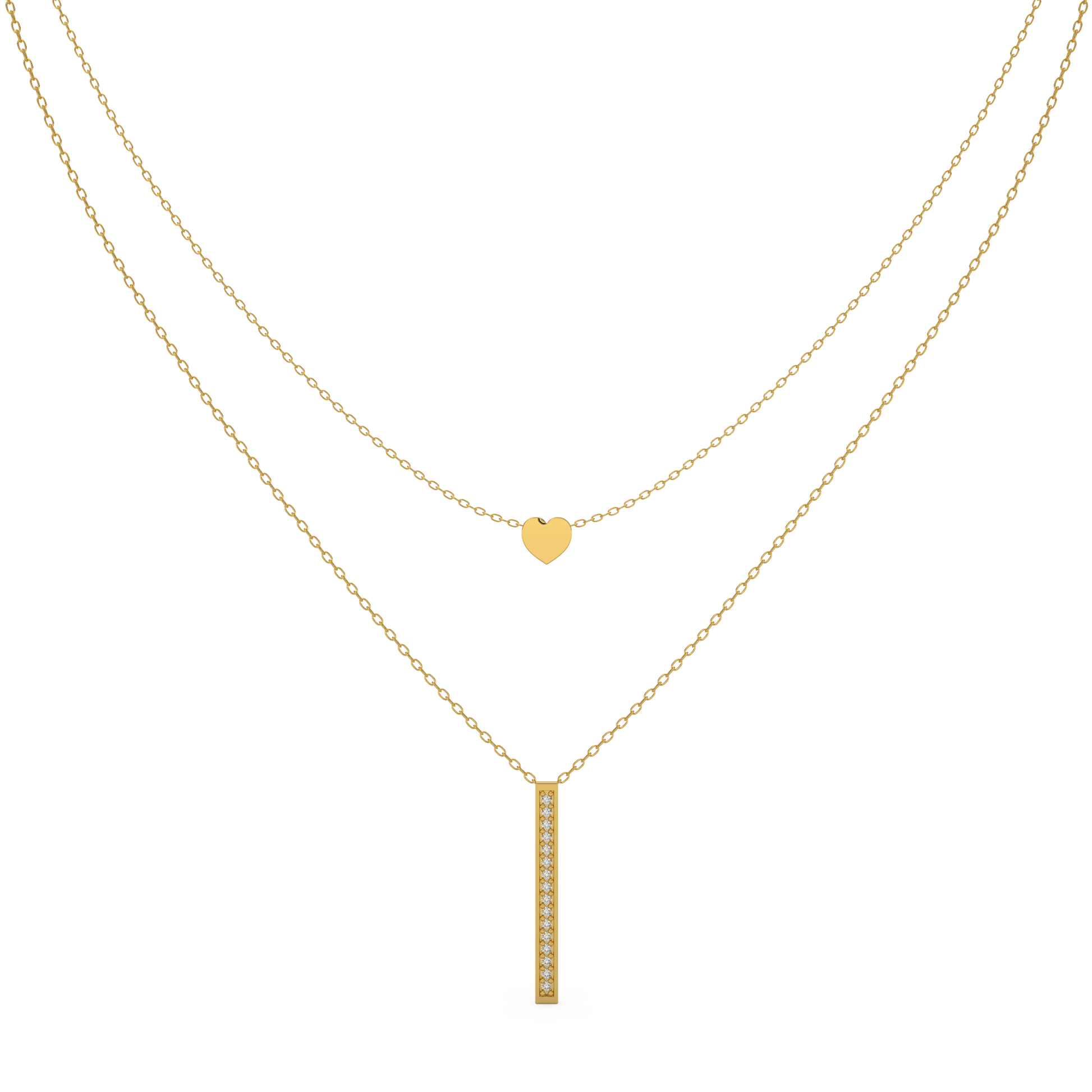 14 Kt Yellow Gold Diamond Necklaces