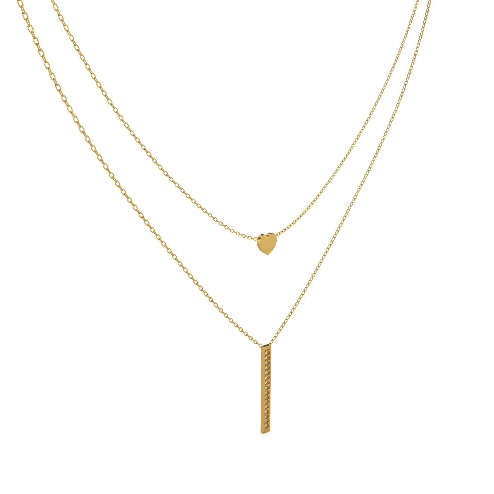 14 Kt Yellow Gold Diamond Necklaces