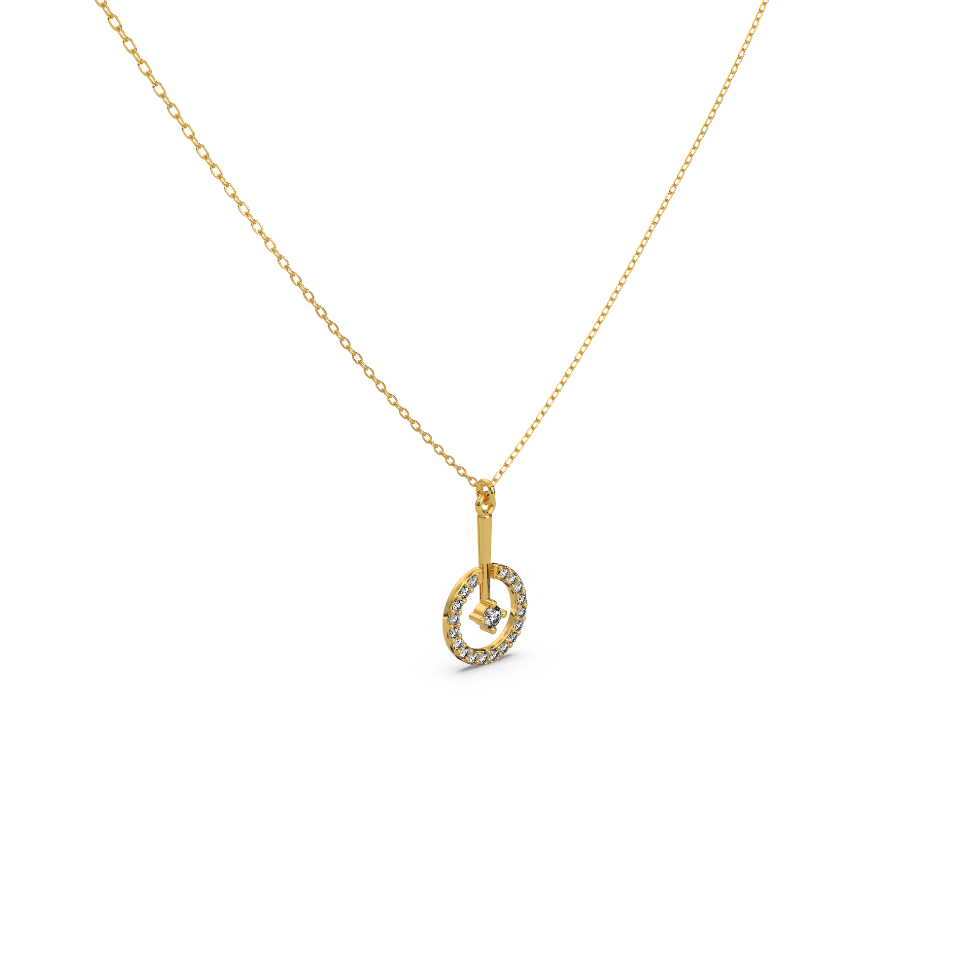 14 Kt Yellow Gold Diamond Necklaces