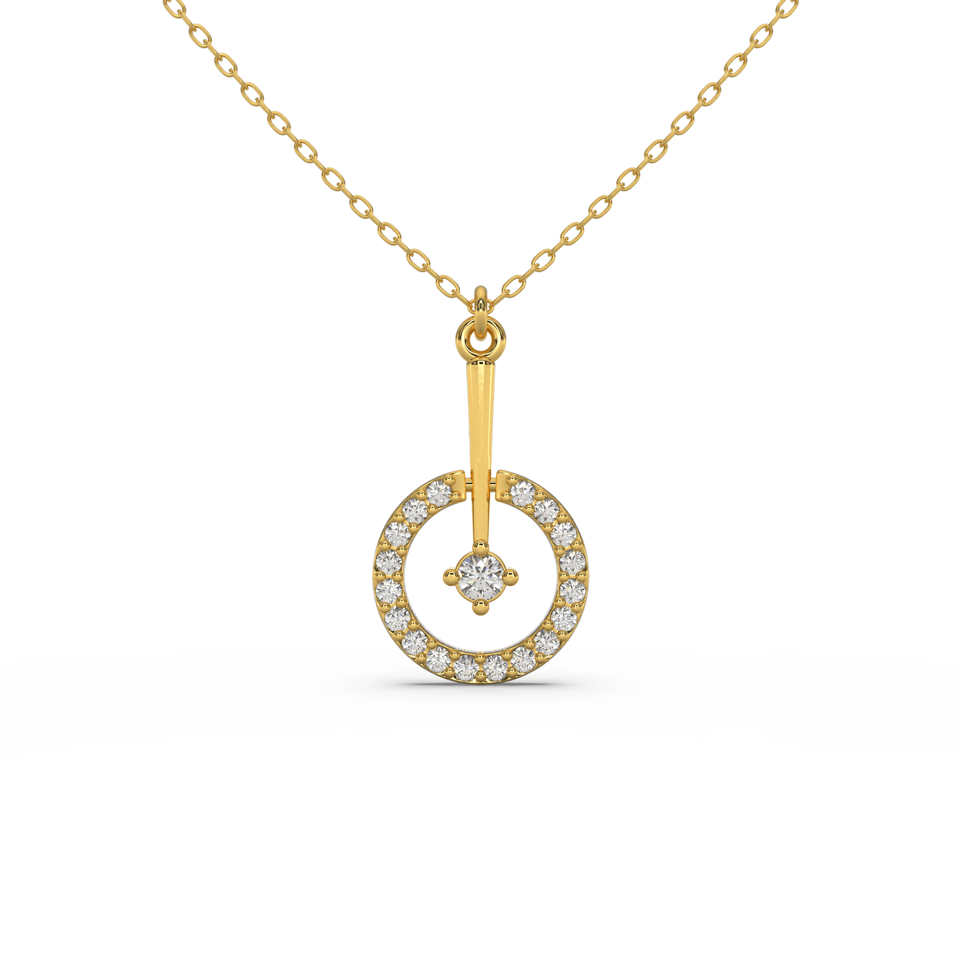 14 Kt Yellow Gold Diamond Necklaces